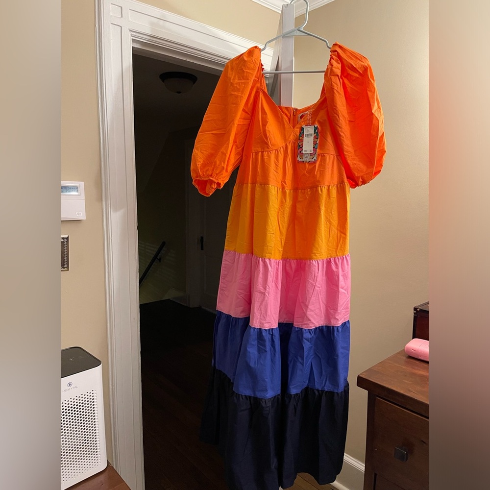 NET Farm Rio color block maxi dress